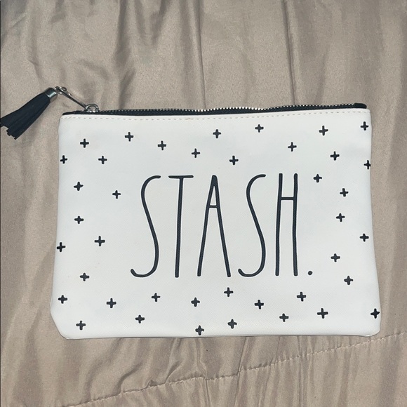 Rae Dunn Handbags - RAE DUNN White 'STASH' Zip Pouch - Stylish Everyday Carry NWOT!